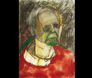 Self-Portrait (Red), 1996, técnia mista no papel, 46.5x33cm